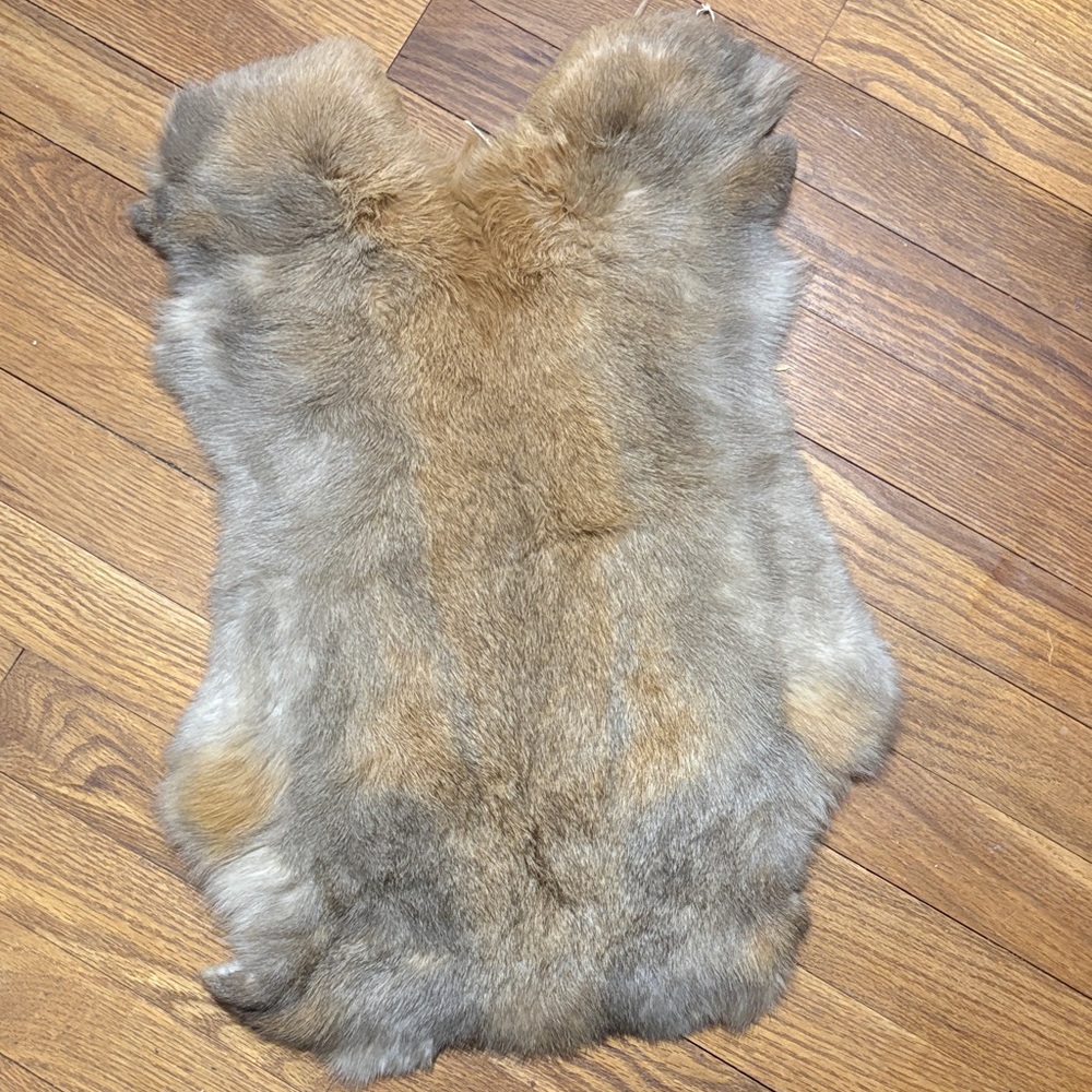 #0613 Brown Gray Real Rabbit Pelt for Crafts